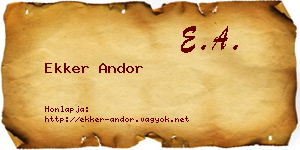 Ekker Andor névjegykártya